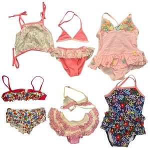 Girls' Colorful Swimsuit Set (lot of 5 suits)